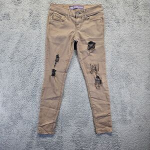 Divine Rights Of Denim Jeans‎ Womens Size 26 Brown Skinny Stretch Distressed